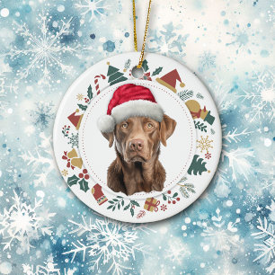 Weihnachtsmannmütze Chesapeake Bay Retriever Holid Keramik Ornament