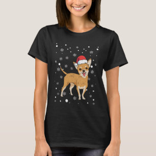 Weihnachtsmannmütze Chihuahua Chiwawa Hund T-Shirt