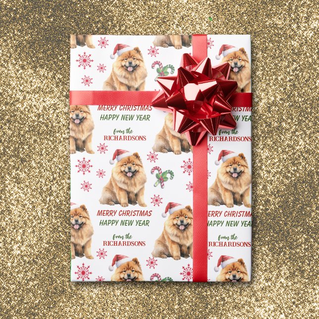 Weihnachtsmannmütze Chow Chow Dog Weihnachten Geschenkpapier (Von Creator hochgeladen)