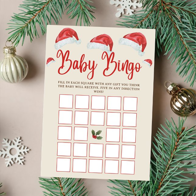 Weihnachtsmannmütze Christmas Baby Bingo Baby Show Einladung (Von Creator hochgeladen)