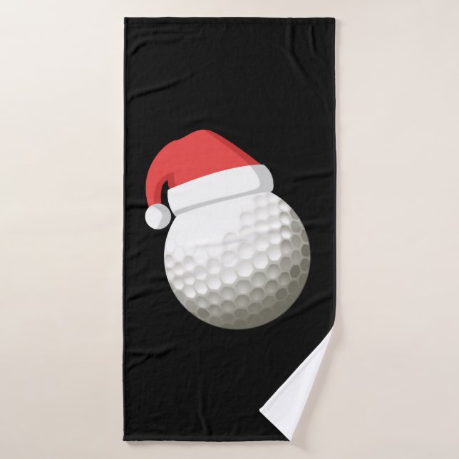 Weihnachtsmannmütze Christmas Golf Badehandtuch (Badehandtuch)