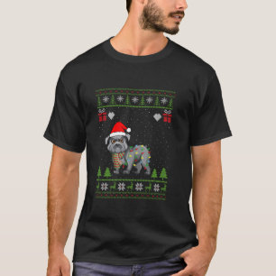 Weihnachtsmannmütze Christmas Lights French Bulldo T-Shirt