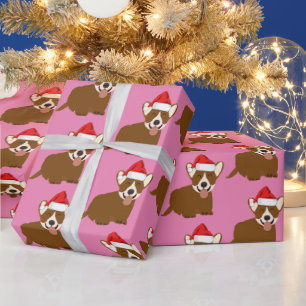 Weihnachtsmannmütze Corgi Geschenkpapier