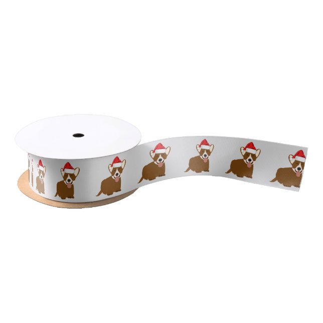 Weihnachtsmannmütze Corgi Satinband (Spule)
