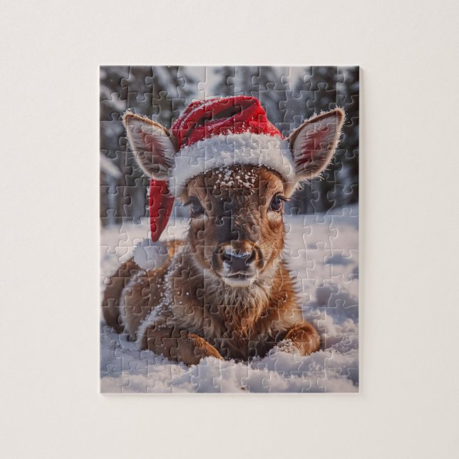 Weihnachtsmannmütze Deer Puzzle (Vertikal)