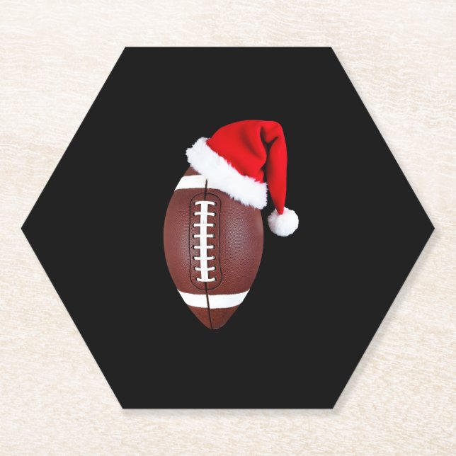 Weihnachtsmannmütze des American Football Ball (1) Untersetzer (Vorderseite)