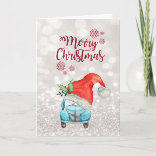 Weihnachtsmannmütze des Autos, Bokeh Feiertagskarte