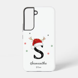 Weihnachtsmannmütze des Buchstabens Monogramm Samsung Galaxy Hülle