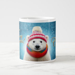 Weihnachtsmannmütze des Polarbären und des Scards Jumbo-Tasse
