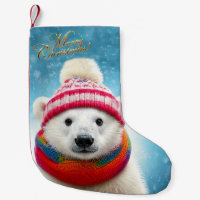 Weihnachtsmannmütze des Polarbären und des Scards
