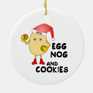 Weihnachtsmannmütze Ei Nog Keramik Ornament