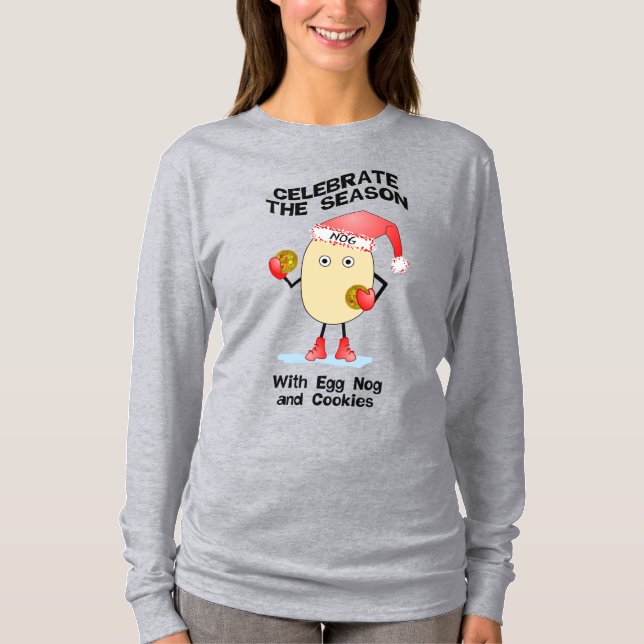 Weihnachtsmannmütze Ei Nog T-Shirt (Vorderseite)
