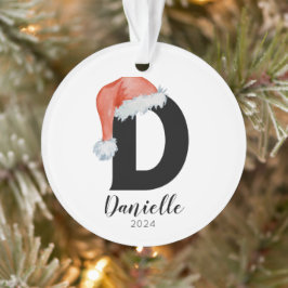 Weihnachtsmannmütze Einfach anpassbarer Letter D W Ornament