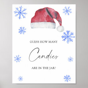 Weihnachtsmannmütze - erraten Sie, wie viele Bonbo Poster