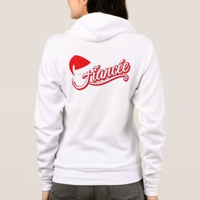 Weihnachtsmannmütze Fiancée Sweat Shirt weiß (Rückseite)