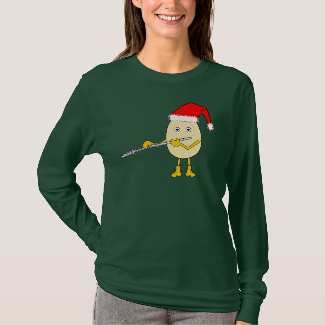 Weihnachtsmannmütze Flute Egghead T-Shirt (Vorderseite)