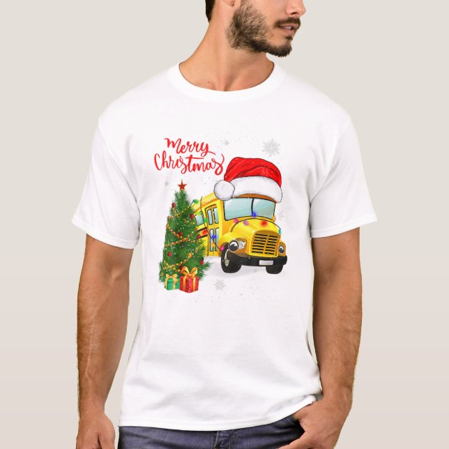 Weihnachtsmannmütze für Schulbusfahrer T-Shirt (Vorderseite)