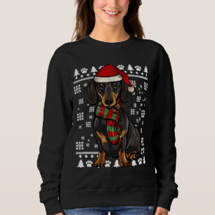 Weihnachtsmannmütze für Schwarze Dackel Sweatshirt