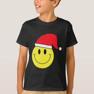 Weihnachtsmannmütze Gelbes Lächeln Shirt Weihnacht
