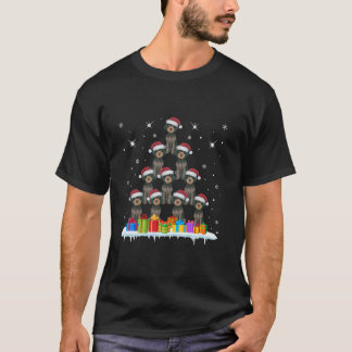 Weihnachtsmannmütze German Drahthaar Pointer Dog L T-Shirt