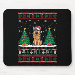 Weihnachtsmannmütze German Shepherd Dog Xmas Tree  Mousepad