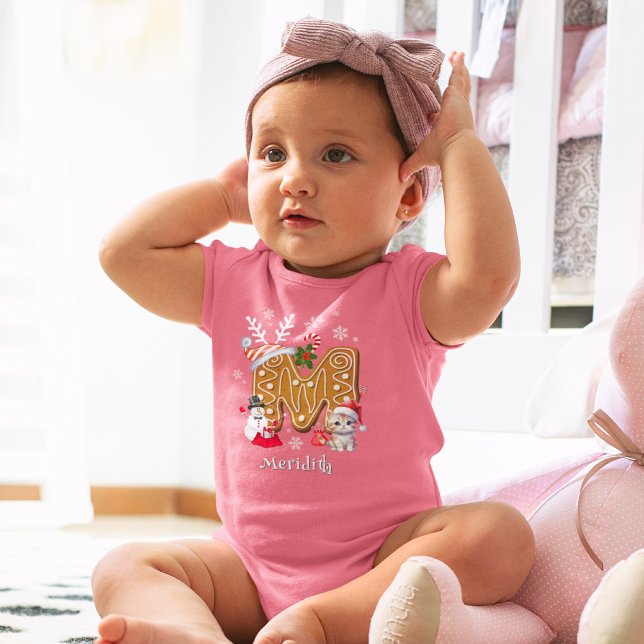 Weihnachtsmannmütze Gingerbrot Alphabet Baby Strampler (Von Creator hochgeladen)