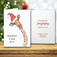Weihnachtsmannmütze Giraffe Urlaub