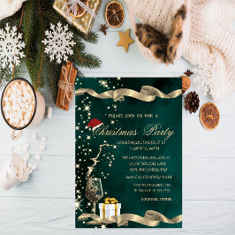 Weihnachtsmannmütze, Glas, grüne Weihnachten in Un Einladung