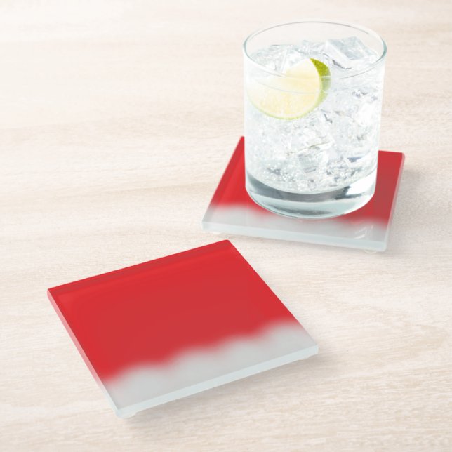 Weihnachtsmannmütze Glasuntersetzer (Schrägansicht)