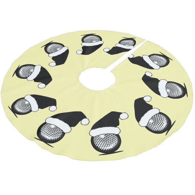 Weihnachtsmannmütze Golf Ball Weihnachten Polyester Weihnachtsbaumdecke (Schrägansicht)