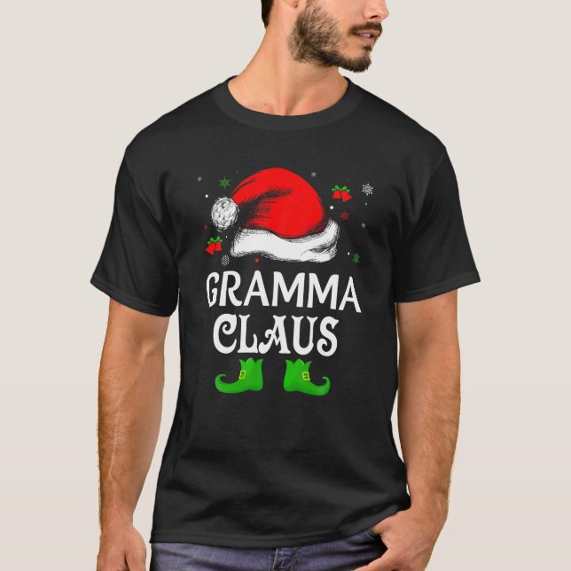 Weihnachtsmannmütze Gramma Claus Elf Funny Ugly Ch T-Shirt (Vorderseite)