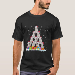 Weihnachtsmannmütze Große Pyrenäen Hund liebt Männ T-Shirt