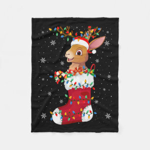 Weihnachtsmannmütze Hare Animal in Socken Xmas Tre Fleecedecke