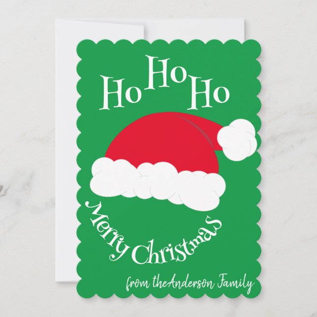 Weihnachtsmannmütze Ho Ho Ho Frohe Weihnachten Grü (Vorderseite)