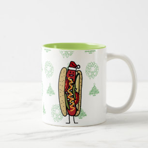 Weihnachtsmannmütze Hotdog Chicago-Art Weihnachts Zweifarbige Tasse