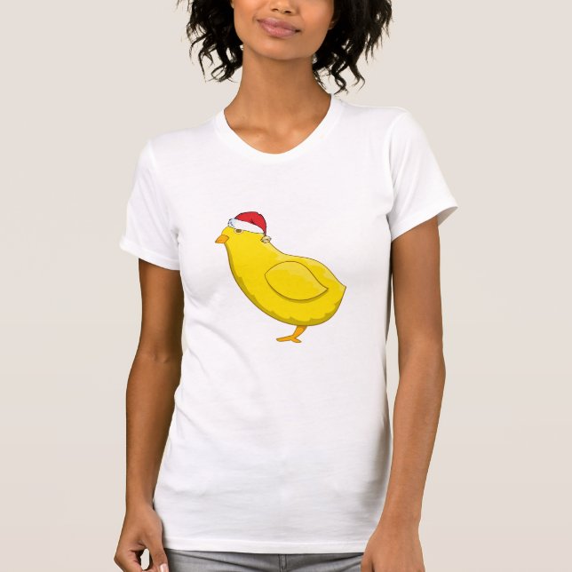 Weihnachtsmannmütze Huhn lustige Weihnachtsfeiern  T-Shirt (Vorderseite)