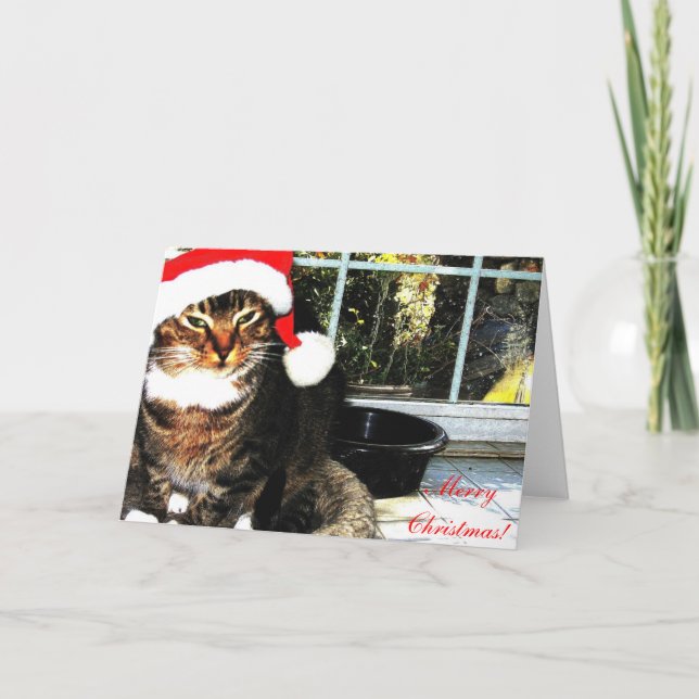 WEIHNACHTSMANNMÜTZE II FEIERTAGSKARTE (Vorderseite)