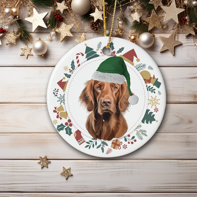 Weihnachtsmannmütze Irish Setter Holiday Images Wr Keramik Ornament (Von Creator hochgeladen)