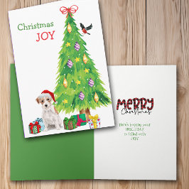 Weihnachtsmannmütze Jack Russell Terrier und Holid Feiertagskarte