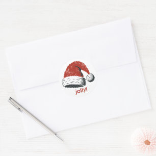 Weihnachtsmannmütze Jolly Runder Aufkleber