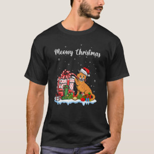 Weihnachtsmannmütze Katze Xmas Für Mädchen Kinder T-Shirt