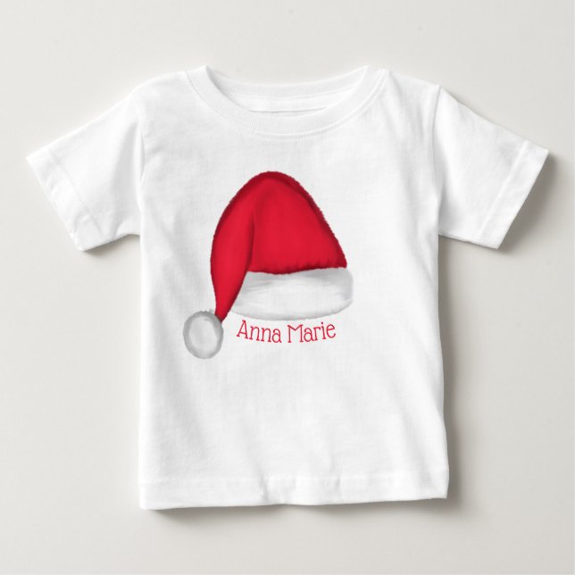 Weihnachtsmannmütze Kleinkind T. Personalisiert Baby T-shirt (Vorderseite)