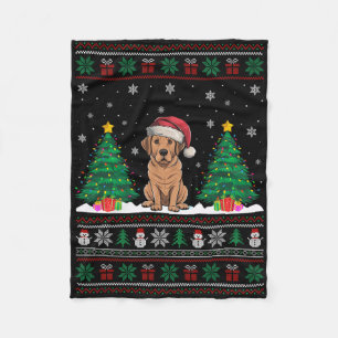 Weihnachtsmannmütze Labrador Hund Weihnachtsbaum L Fleecedecke