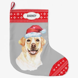 Weihnachtsmannmütze Labrador Retriever Snowflake B Großer Weihnachtsstrumpf