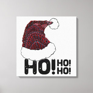 Weihnachtsmannmütze mit Text Leinwanddruck