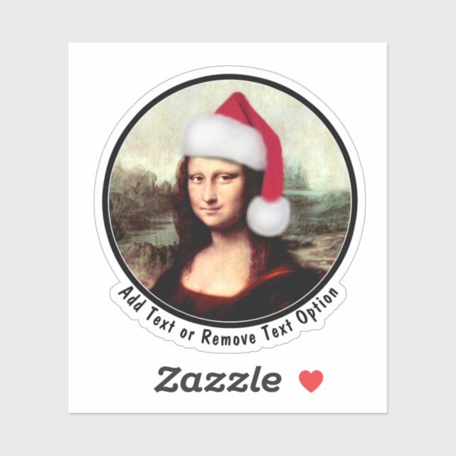 Weihnachtsmannmütze Mona Lisa Aufkleber (Blatt)