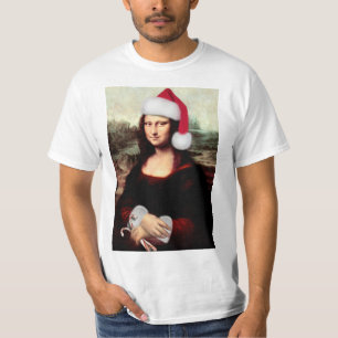 Weihnachtsmannmütze Mona Lisa T-Shirt