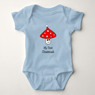 Weihnachtsmannmütze Mushroom Baby Bodysuit Strampler