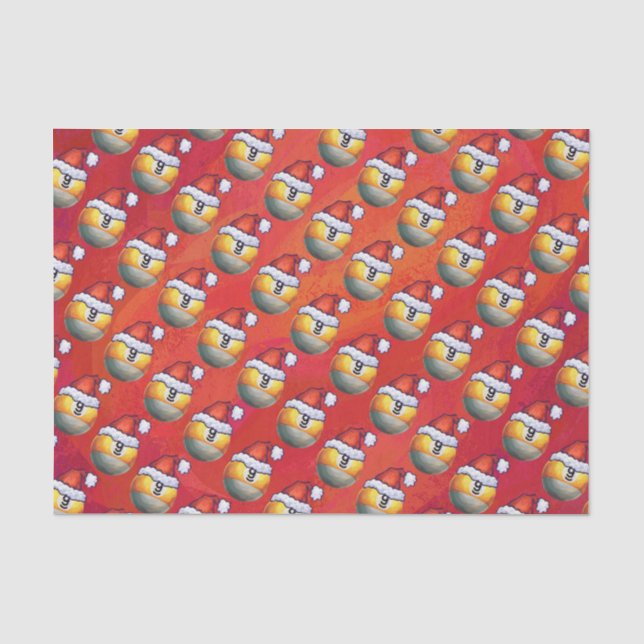 Weihnachtsmannmütze Nine Ball Pattern auf Rot Seidenpapier (Vorderseite)