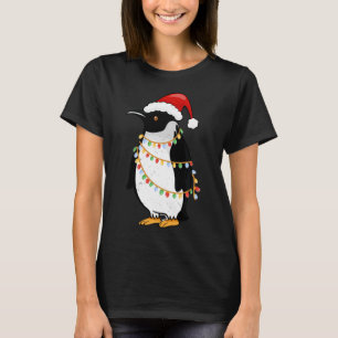 Weihnachtsmannmütze Penguin Weihnachtslicht Funny T-Shirt